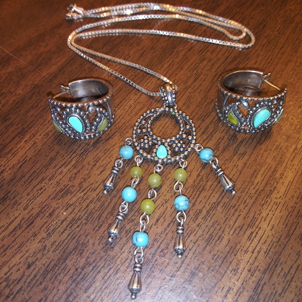 Sterling Silver Necklace & Earring Set